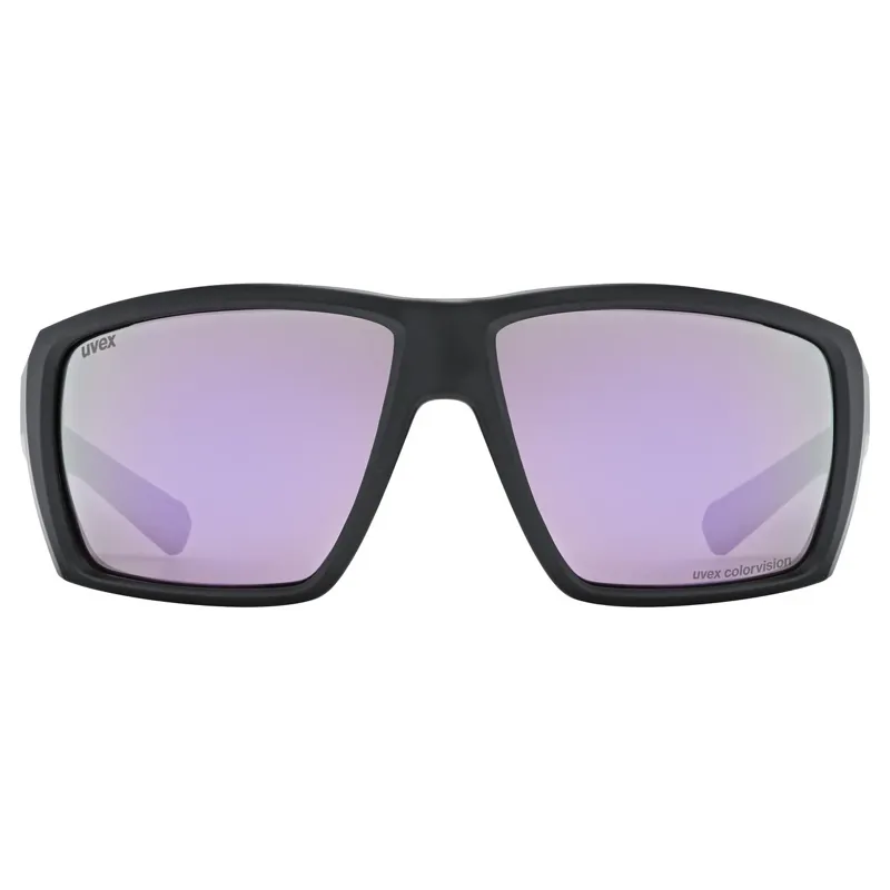 Uvex Mtn Venture CV Glasses in Black Matt/Mirror Lavender Pink-1