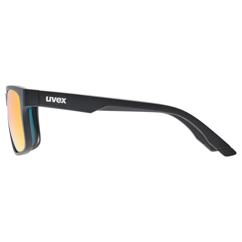 Uvex Poise Glasses in Black Matt / Mirror Red-2