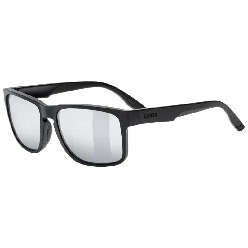Balfes Bikes Uvex Poise Glasses in Black Matt / Mirror Silver | Free postage over £30, £10 off first order, price match & 0% finance.