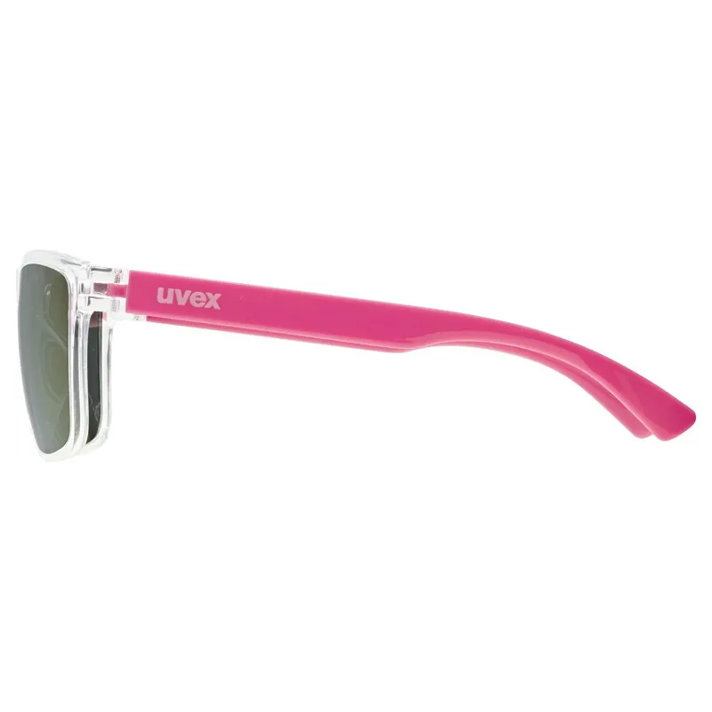 Uvex Rookie Glasses in Clear-Pink/Mirror Pink-2