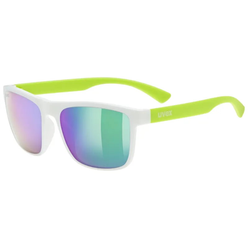 Balfes Bikes Uvex Rookie Glasses in White-Lime M./Mirror Green | Free postage over £30, £10 off first order, price match & 0% finance.
