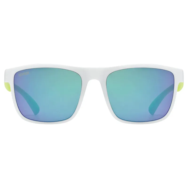 Uvex Rookie Glasses in White-Lime M./Mirror Green-1