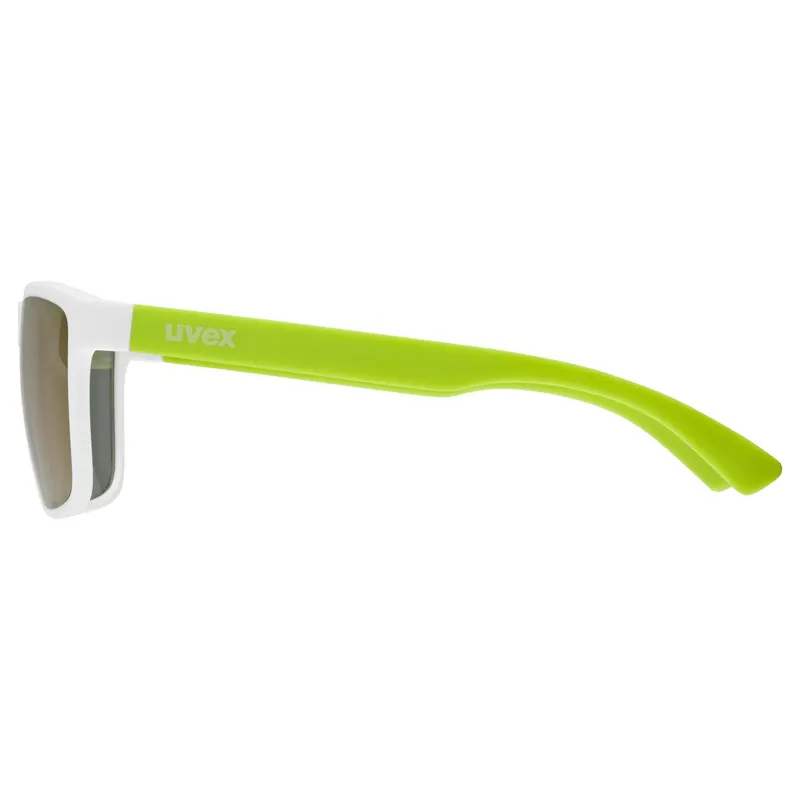 Uvex Rookie Glasses in White-Lime M./Mirror Green-2