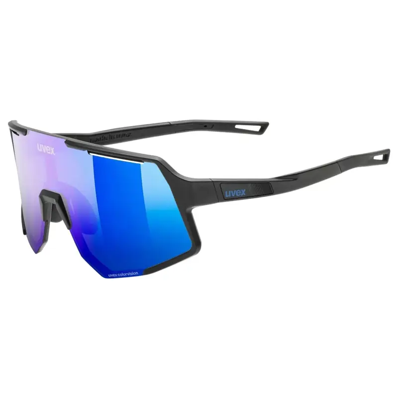 Balfes Bikes Uvex Sequenze CV Glasses in Black Matt / Mirror Blue | Free postage over £30, £10 off first order, price match & 0% finance.