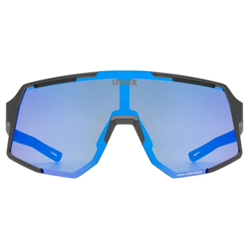 Uvex Sequenze CV Glasses in Black Matt / Mirror Blue-1