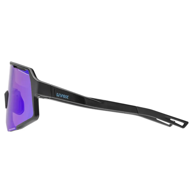 Uvex Sequenze CV Glasses in Black Matt / Mirror Blue-2