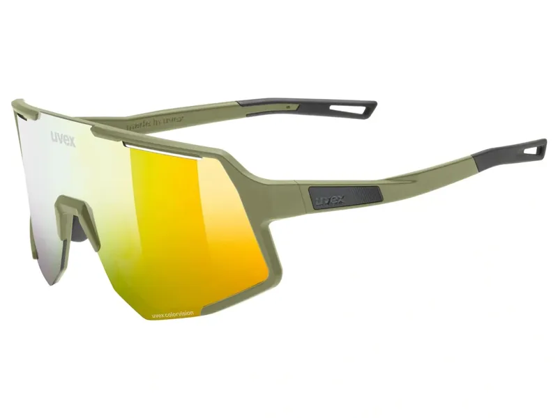 Uvex Sequenze CV Glasses in Olive Matt / Mirror Yellow