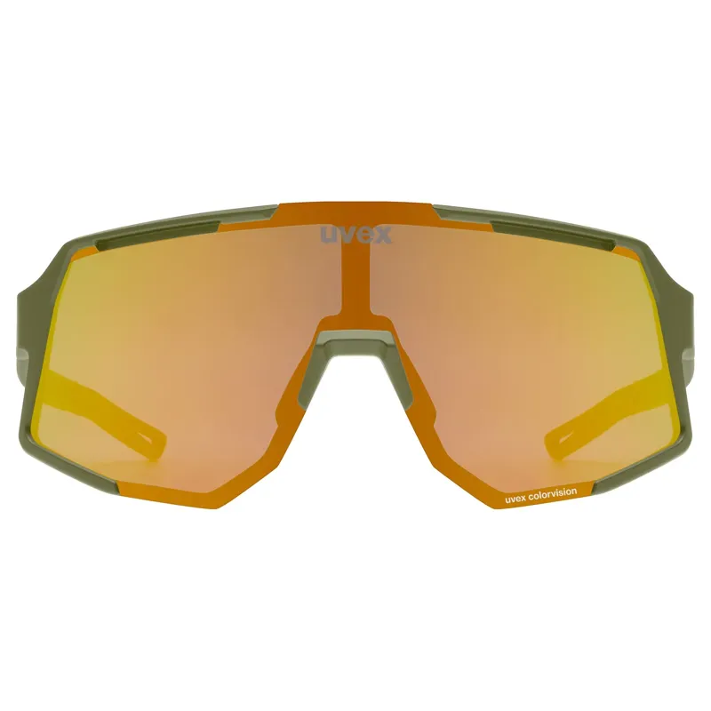 Uvex Sequenze CV Glasses in Olive Matt / Mirror Yellow-1