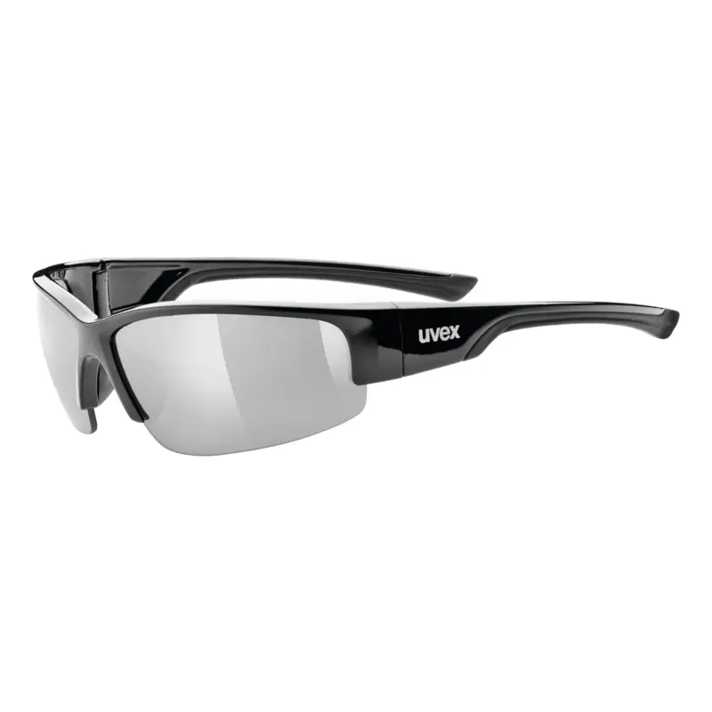 Balfes Bikes Uvex Sportstyle 215 Glasses in Black / Litemirror Silver | Free postage over £30, £10 off first order, price match & 0% finance.