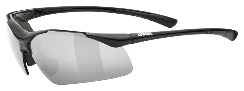 Balfes Bikes Uvex Sportstyle 223 Glasses in Black / Litemirror Silver | Free postage over £30, £10 off first order, price match & 0% finance.