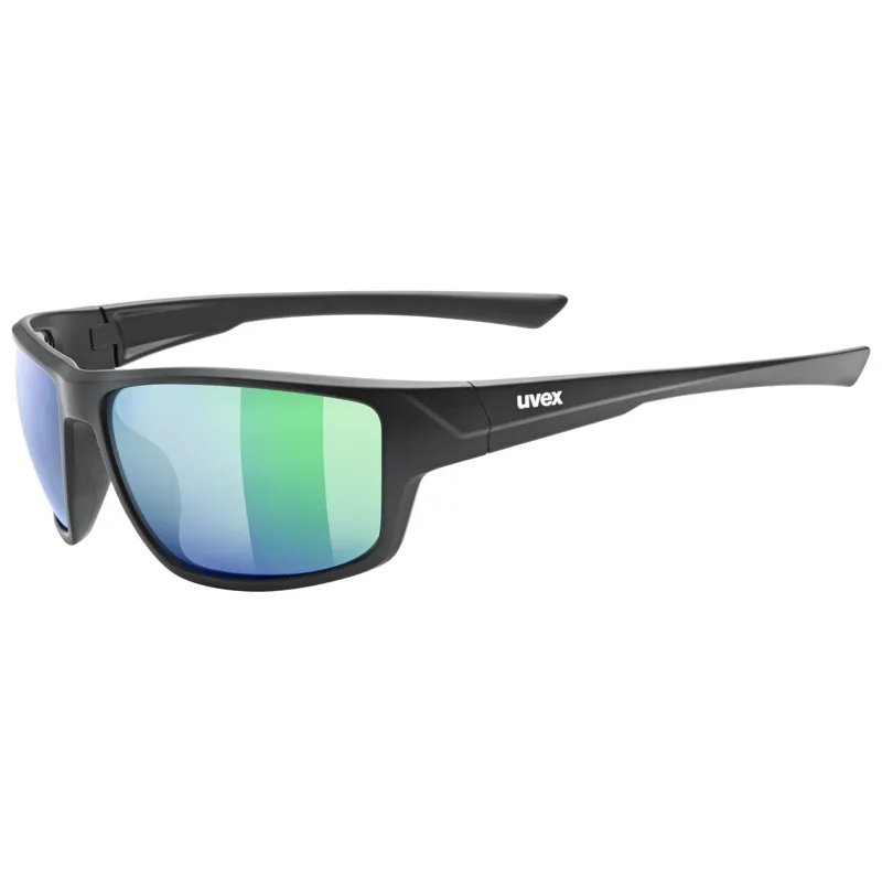 Uvex Sportstyle 230 Glasses in Black Matt/Mirror Green