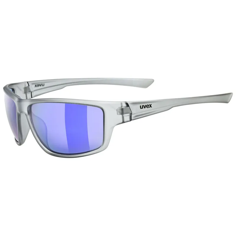 Uvex Sportstyle 230 Glasses in Smoke Matt/Mirror Blue
