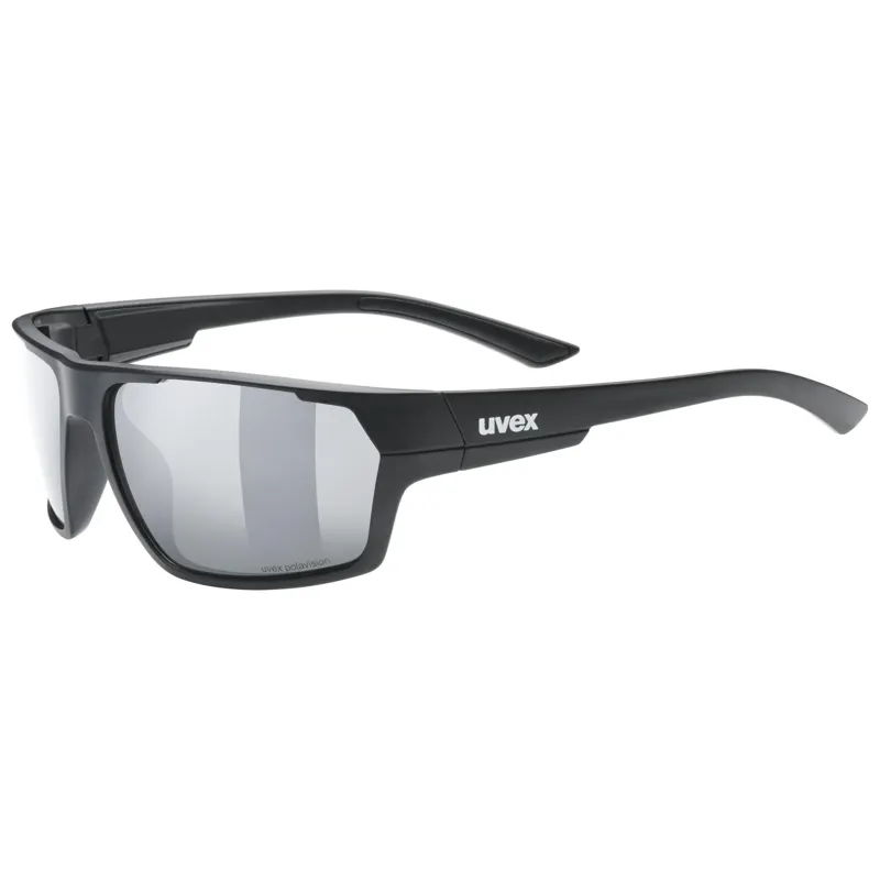 Balfes Bikes Uvex Sportstyle 233 P Glasses in Black Mat/Litemirror Silver | Free postage over £30, £10 off first order, price match & 0% finance.