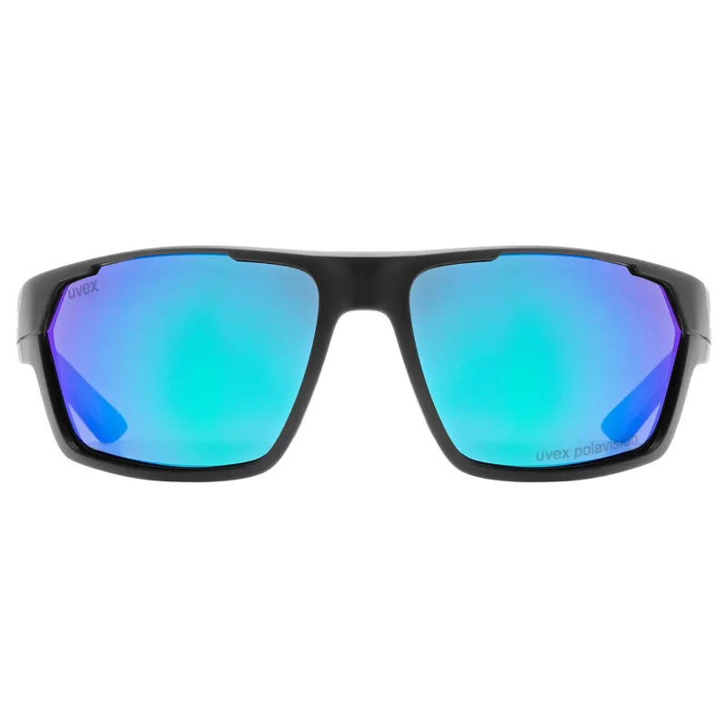 Uvex Sportstyle 233 P Glasses in Black Matt/Mirror Green-1