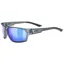 Uvex Sportstyle 233 P Glasses in Smoke Mat/Mirror Blue