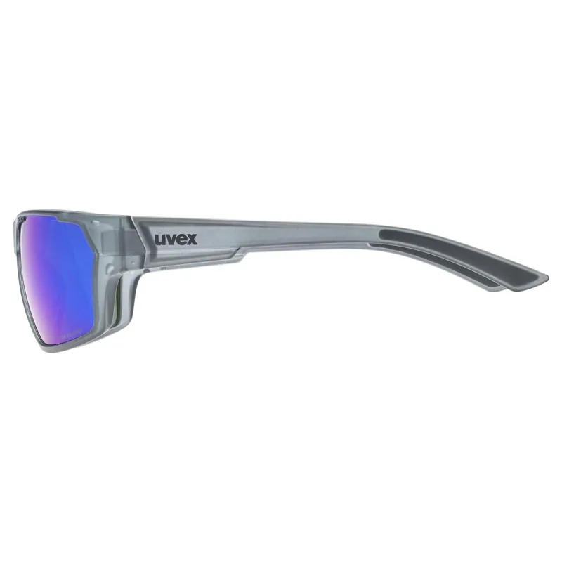 Uvex Sportstyle 233 P Glasses in Smoke Mat/Mirror Blue-2