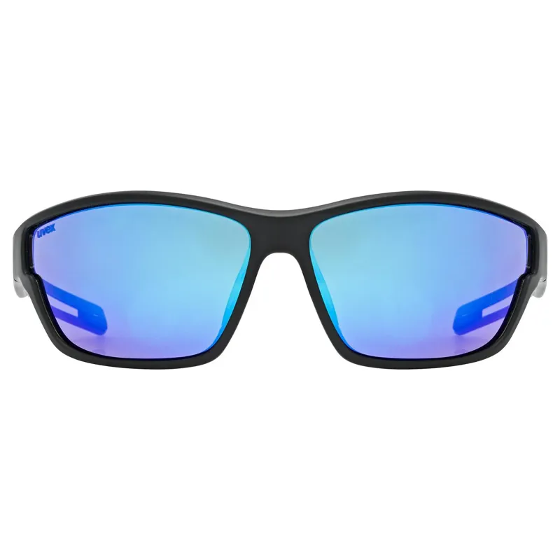 Uvex Sportstyle 806 Glasses in Black Matt/Mirror Blue-1