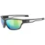 Uvex Sportstyle 806 Glasses in Black Matt/Mirror Green