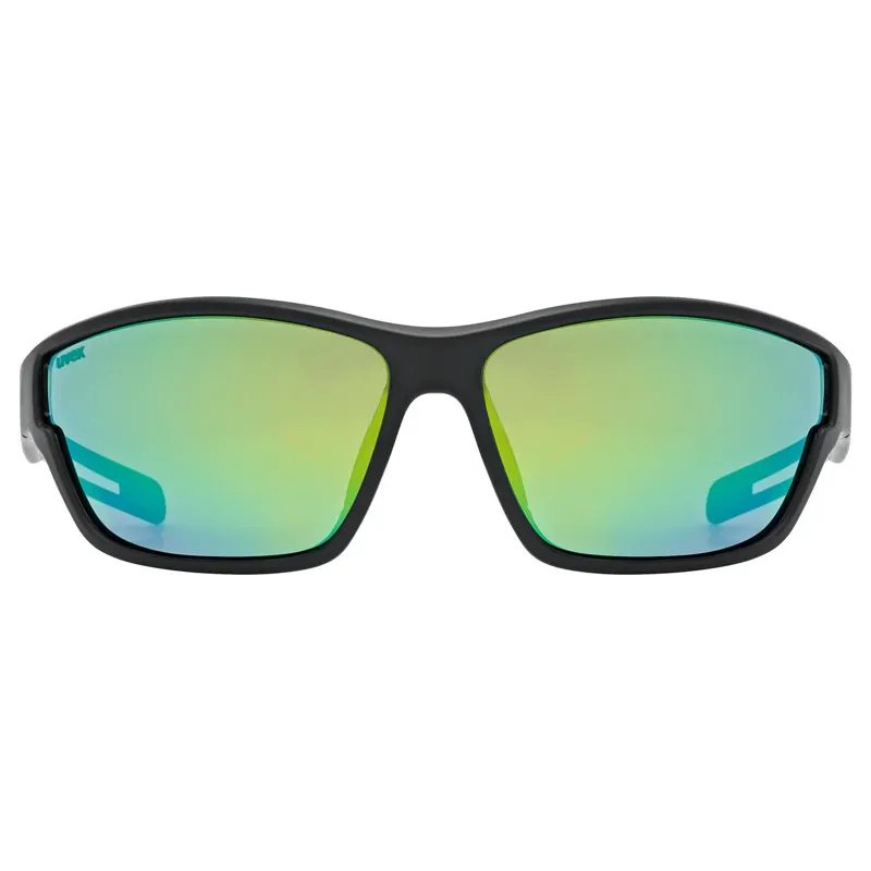 Uvex Sportstyle 806 Glasses in Black Matt/Mirror Green-1