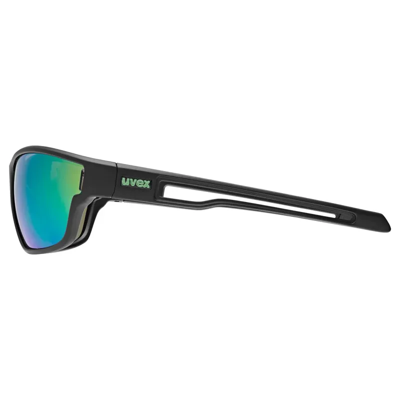 Uvex Sportstyle 806 Glasses in Black Matt/Mirror Green-2