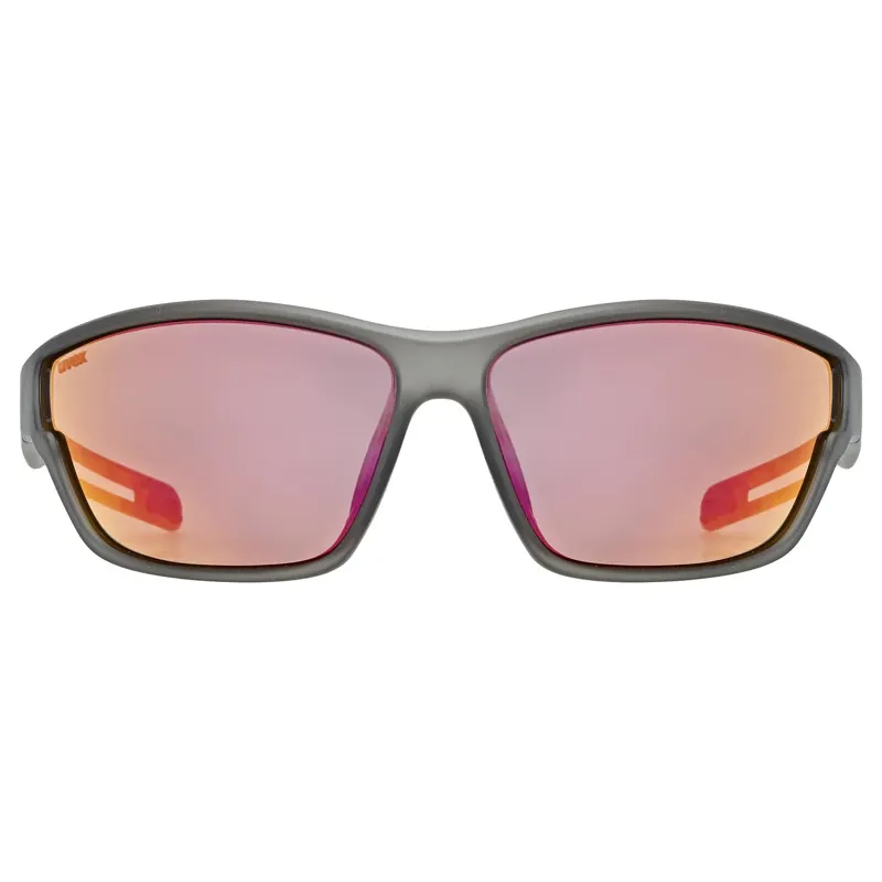 Uvex Sportstyle 806 Glasses in Smoke Matt/Mirror Red-1