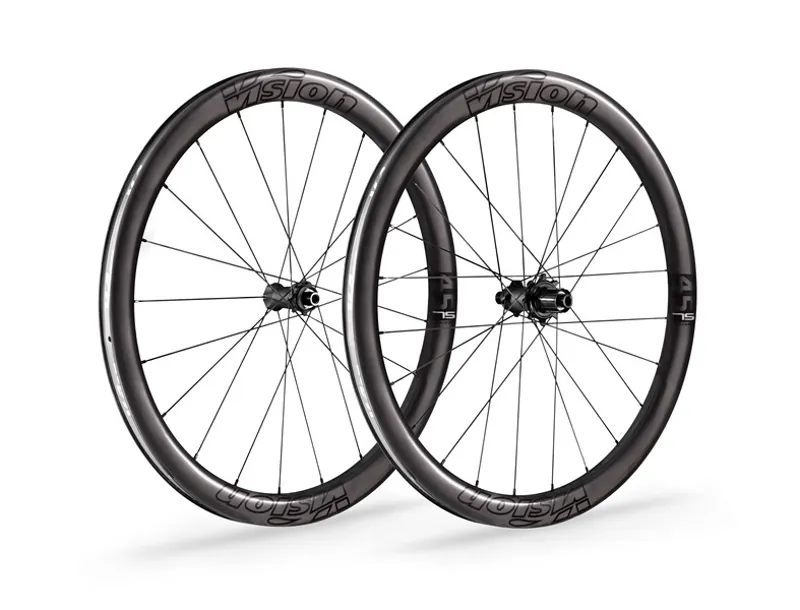 Vision Metron 45 SL Disc Carbon Road Wheelset Clin TR CL SH11 in Black