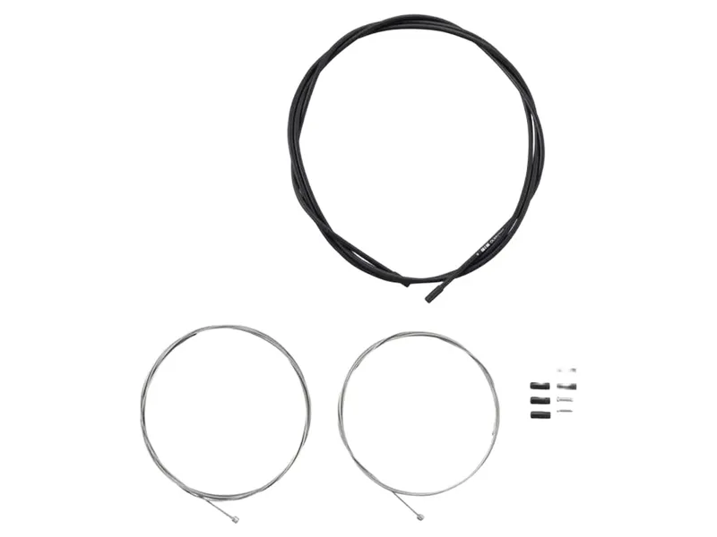 Vittoria Road Gear Cable Set Steel Inner Wire SIS Outer and Outer Caps in Black