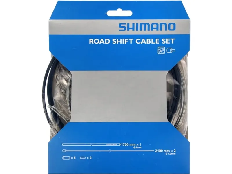 Vittoria Road Gear Cable Set Steel Inner Wire SIS Outer and Outer Caps in Black-1