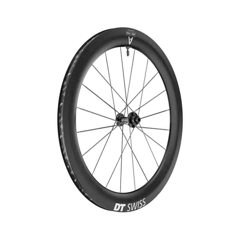 Balfes Bikes Dt Swiss DT Swiss ARC 1400 DICUT 65 mm Clincher Disc Brake 100 x 12 Front Wheel in Black | Free postage over £30, £10 off first order, price match & 0% finance.