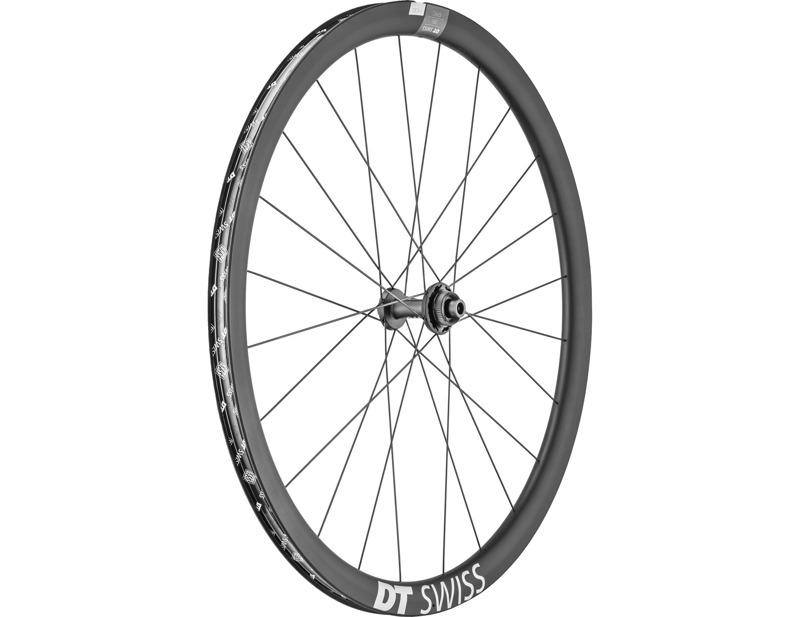 Balfes Bikes Dt Swiss DT Swiss ERC 1400 SPLINE 35mm Disc Brake Carbon Clincher 700c Front Wheel in Black | Free postage over £30, £10 off first order, price match & 0% finance.