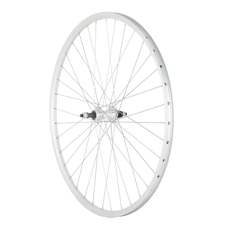 M Part Wheels 700c Hybrid Rear Solid Axle Screw On Wheel in Silver