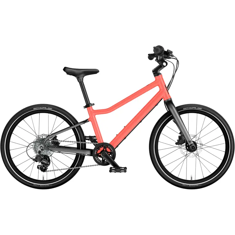 Balfes Bikes Woom Explore 4 Kids 20 inch Bike 2027 in neon coral | Free postage over £30, £10 off first order, price match & 0% finance.