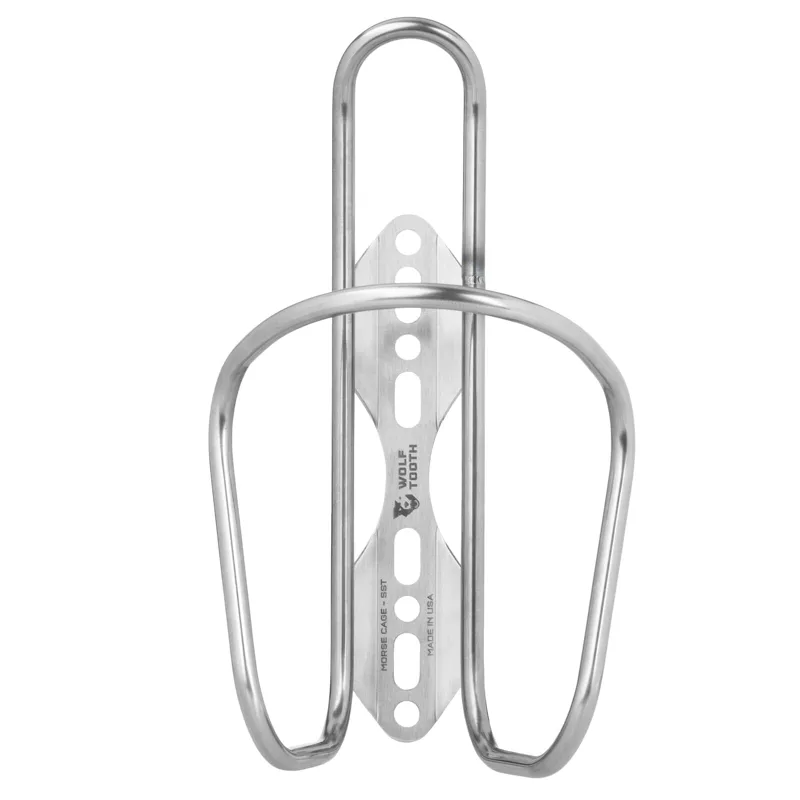 Wolf Tooth Morse Stainless Steel Bottle Cage in Silver-1
