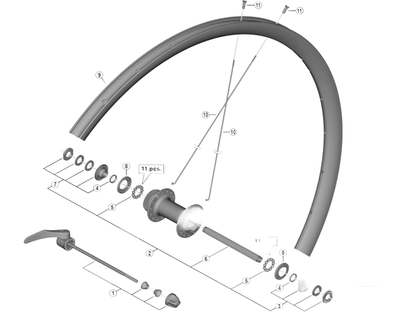 Balfes Bikes Shimano WH-RX010-F complete hub axle - 108 mm | Free postage over £30, £10 off first order, price match & 0% finance.