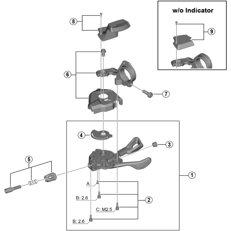 Shimano XT SL-M8000 right hand base cap and bolt-2