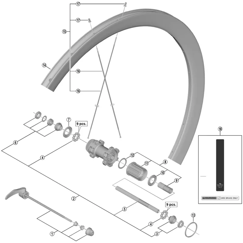 Balfes Bikes Shimano WH-U5000-R Complete quick release -173 mm | Free postage over £30, £10 off first order, price match & 0% finance.