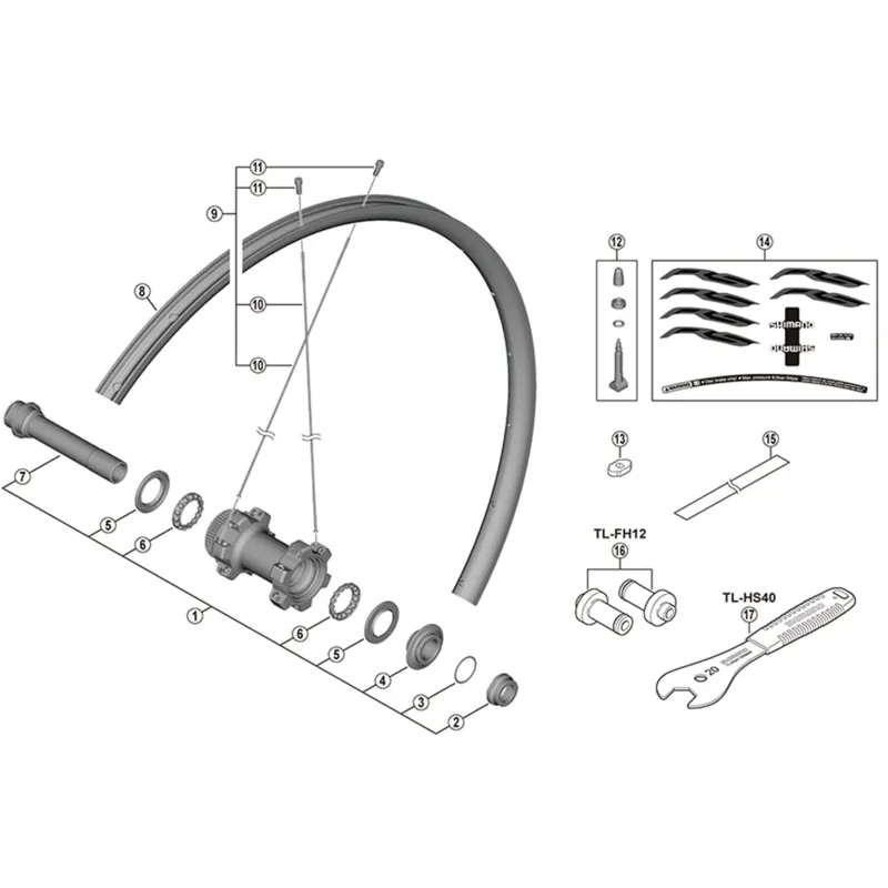 Balfes Bikes Shimano shimano WH-RX31-F12 Complete hub axle | Free postage over £30, £10 off first order, price match & 0% finance.