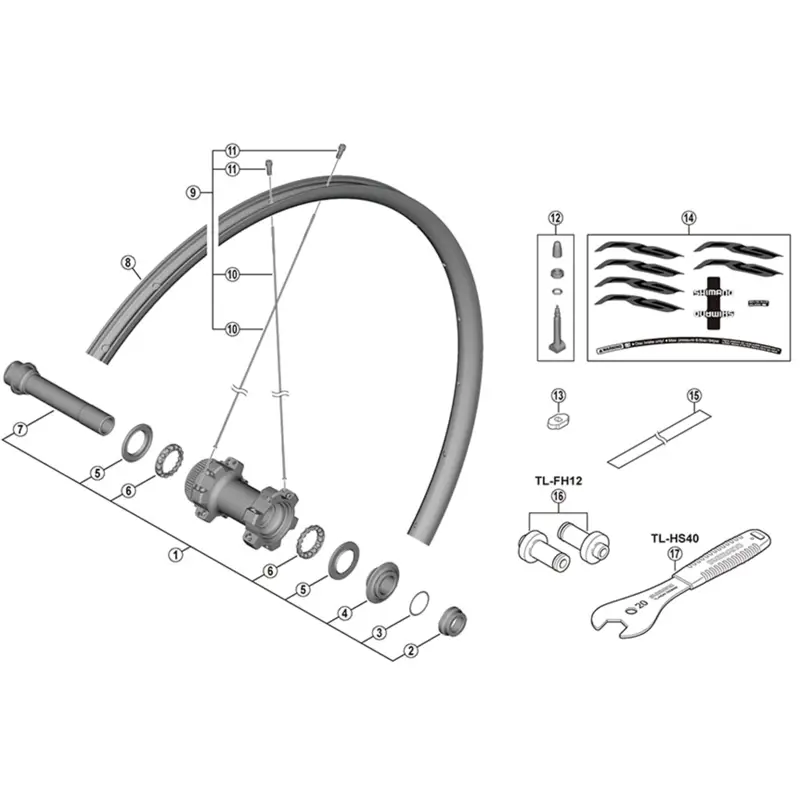 Balfes Bikes Shimano shimano WH-RX31-F12 Complete hub axle | Free postage over £30, £10 off first order, price match & 0% finance.
