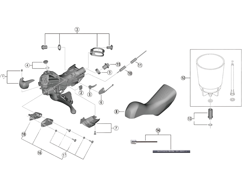 Balfes Bikes Shimano ST-R9120 left hand name plate L and fixing screw | Free postage over £30, £10 off first order, price match & 0% finance.