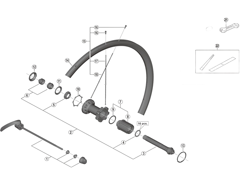 Balfes Bikes Shimano SHimano WH-RS700-C30-TL-R complete hub axle | Free postage over £30, £10 off first order, price match & 0% finance.