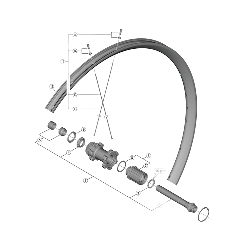 Balfes Bikes Shimano WH-RX570-TL-R12 complete hub axle - 142 mm | Free postage over £30, £10 off first order, price match & 0% finance.