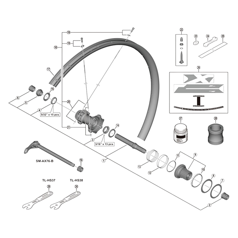 Balfes Bikes Shimano WH-M8100-TL-R12-B-29 spoke - 301.5 mm | Free postage over £30, £10 off first order, price match & 0% finance.
