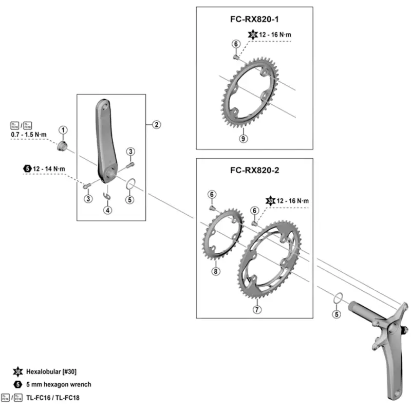 Balfes Bikes Shimano FC-RX810 gear fixing bolt M8 x 9. pack of 4 | Free postage over £30, £10 off first order, price match & 0% finance.