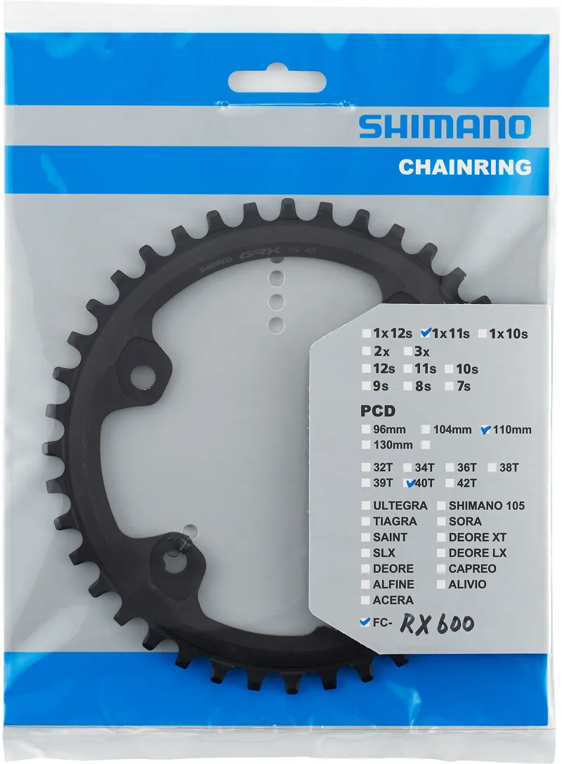 Shimano GRX FC-RX600 40T Chainring in Black-1
