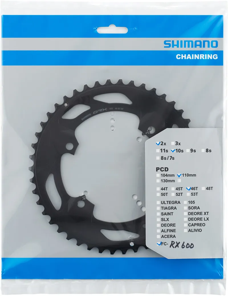 Shimano GRX FC-RX600-10 46T-NF Chainring -1