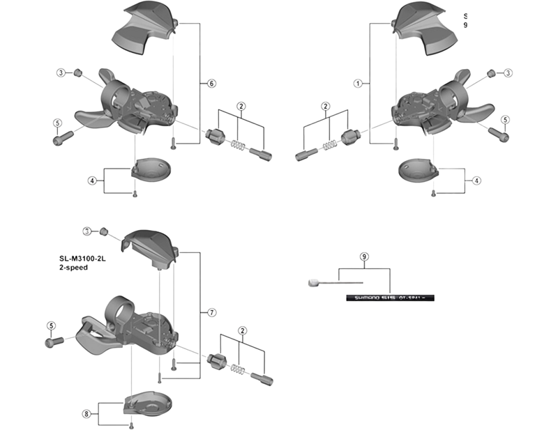 Balfes Bikes Shimano SL-M3100 left hand upper cover - 2-speed | Free postage over £30, £10 off first order, price match & 0% finance.
