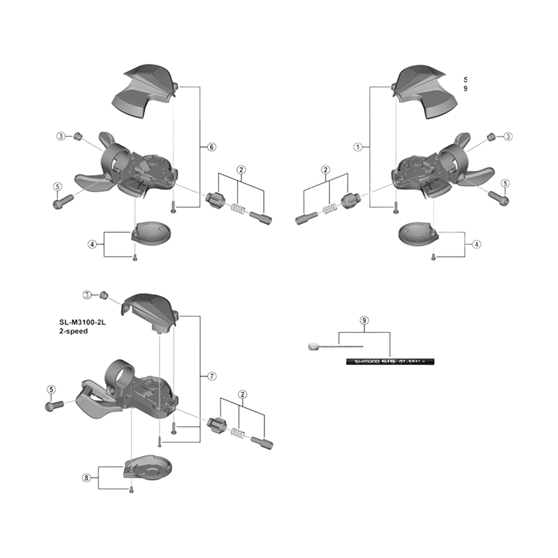 Balfes Bikes Shimano SL-M3100 left hand upper cover - 2-speed | Free postage over £30, £10 off first order, price match & 0% finance.