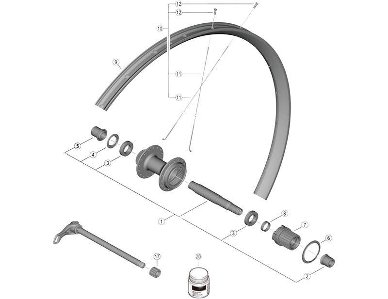 Shimano WH-MT601-TL-R12-29 spoke - 286.5 mm