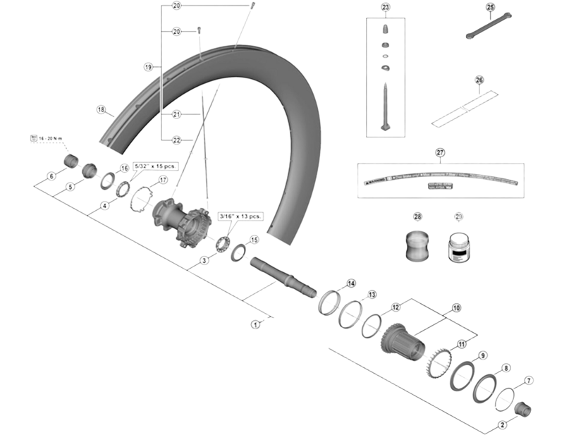 Balfes Bikes Shimano WH-R9270-C60-HR-TU-R right hand spoke - 261 mm | Free postage over £30, £10 off first order, price match & 0% finance.