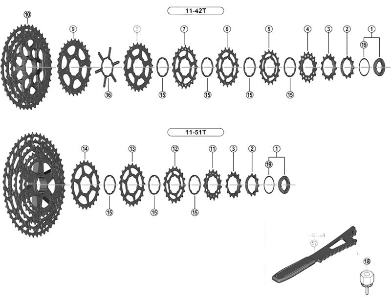 Balfes Bikes Shimano CS-M8000 cassette sprocket wheel 13T - built in spacer type | Free postage over £30, £10 off first order, price match & 0% finance.